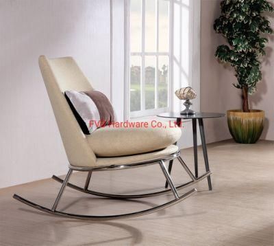 New Design Steel Single Seat Rocking Chair with Fabric Cushion