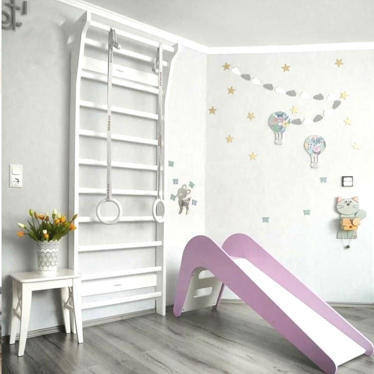 Modern Colorful Baby Furniture Kindergarten Kids Wooden Slide