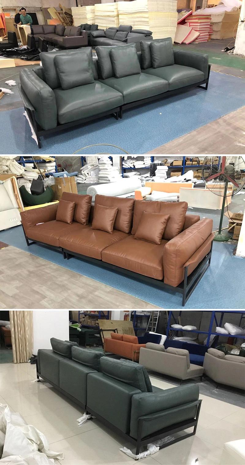 Genuine Leather Couch Modern Leisure Fabric Italian Minimalism Sofa Set for Living Room Furniture