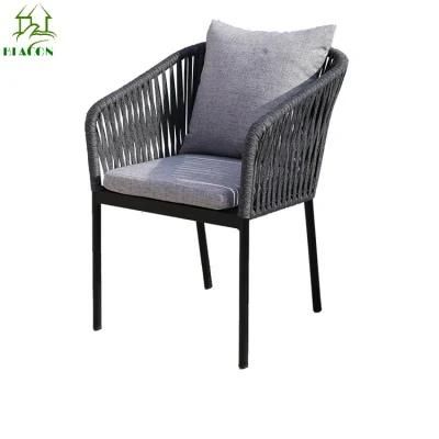 Vangarden Stackable Modern Commercial Restaurant Aluminum Outdoor Rope Dining Chair