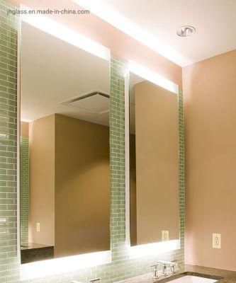 Modern Decorative Hotel Bathroom Illuminated Backlit Rectangle LED Mirror