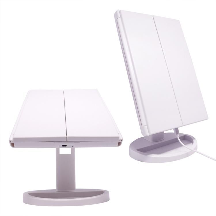 LED Light Trifold Table Make up Cosmetic Mirror