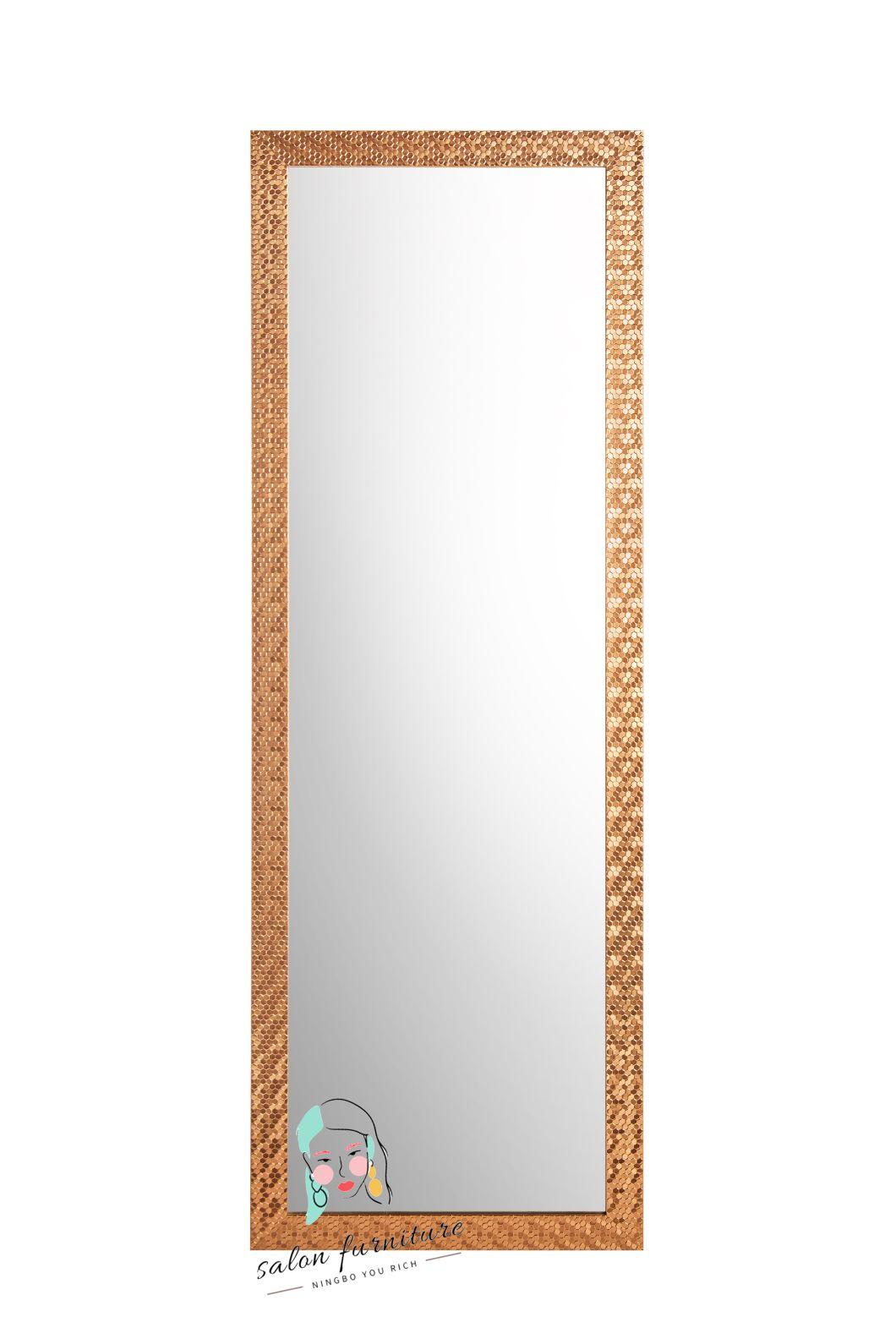 Gold Mirror Station Styling Makeup Mirror Single Beauty Salon Commercial Furniture