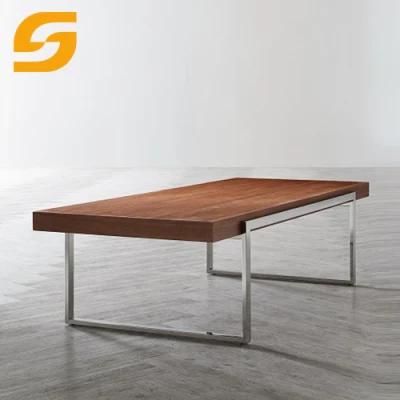 New Sunlink Modern Tea Coffee Tables Set Hotel Furniture Glass Wood Table