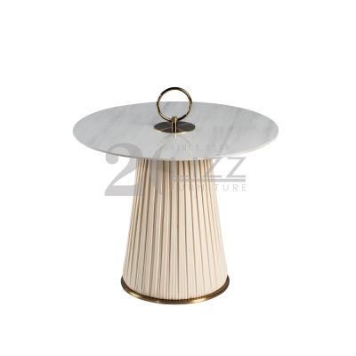 Contemporary Living Room Balcony Luxury Home Furniture Round Marble Top Coffee Table with Unique Metal Legs