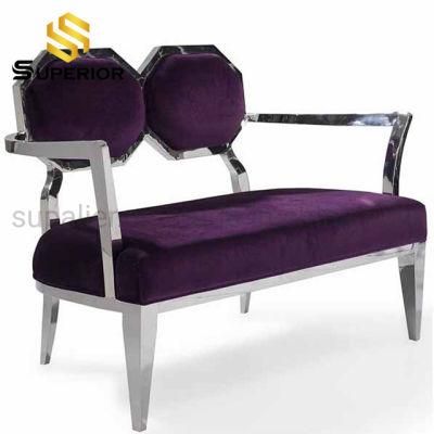 Nordic Style Hotel Furniture Metal Frame 3 Seater Fabric Sofa