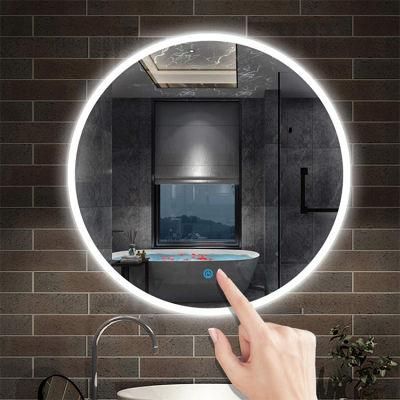 China OEM Manufacturer Bathroom Wall Hang Round Mirror with LED Lights