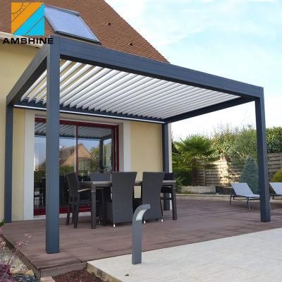 Motorized Modern Aluminum Roof Sun Louvered Outdoor Pergola Patio Furniture Garden Canopy Pergola Gazebo