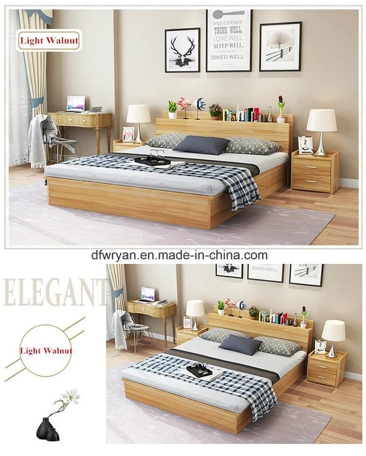 Modern Melamine MDF/Particle Board Simple Design Wooden Bed