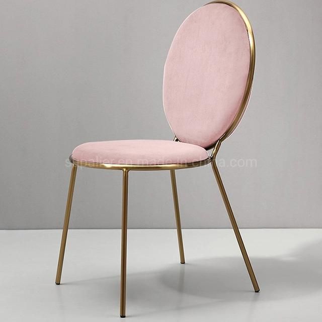 American Style Pink Tufted Upholstered Dining Chair for Factory Sale