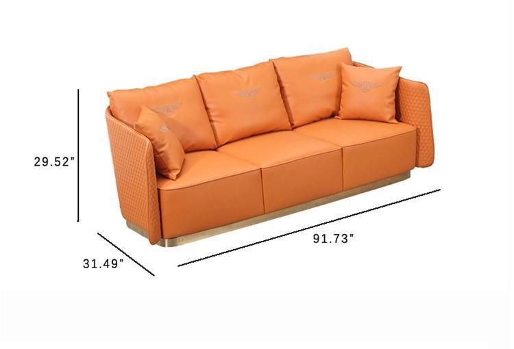 Modern Upholstered Steel Frame Couch Chesterfield Sofa for Living Room