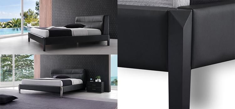 Foshan Factory Italian Leather Bed Furniture Hotel Bed Bedroom Furniture Beds King Bed Gc1710