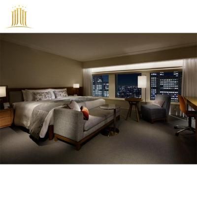 Luxury 5 Star Bed Room Hotel Solid Wood Bedroom Furniture Set