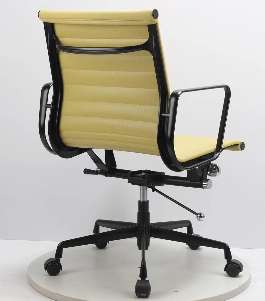 Classical Low Back Swivel Office Aluminum Leather Chair