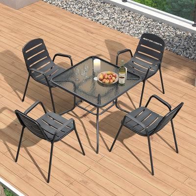 Table and Chair Modern Leisure Plastic Chair Iron Back Dining