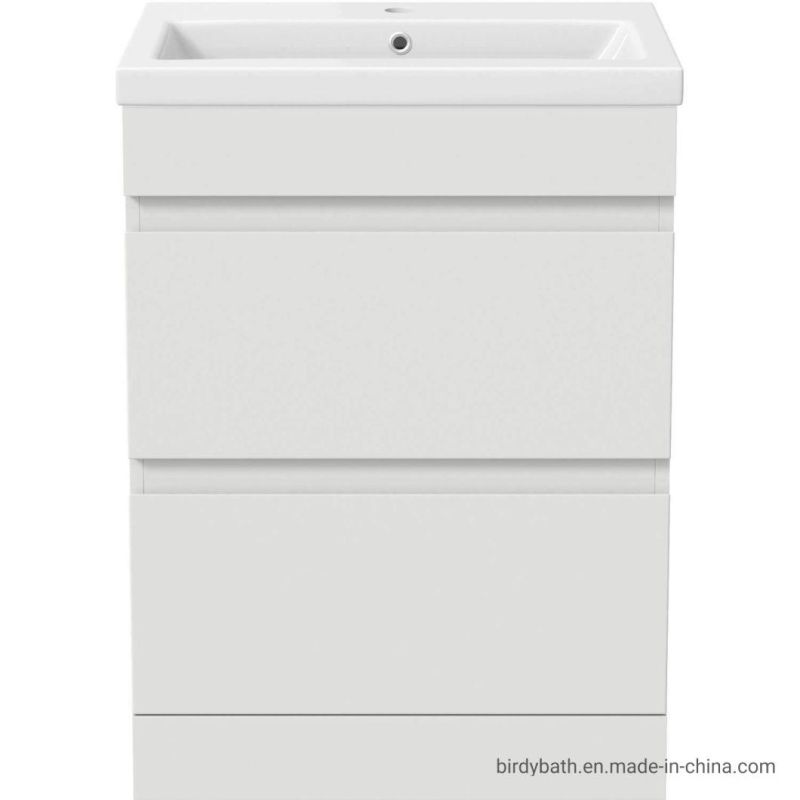 Bathroom Furniture Sets 600mm Bathroom Vanity Unit Basin Storage 2 Drawer Cabinet Furniture White Gloss