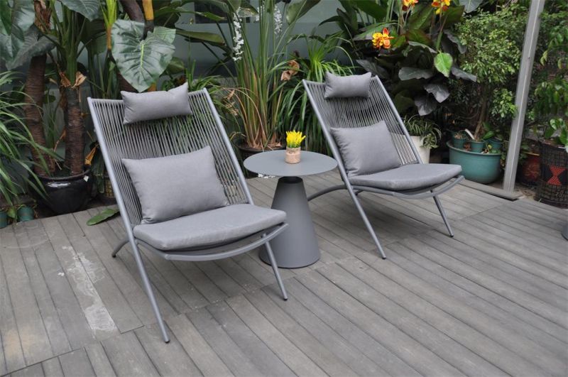 Modern Outdoor Garden Rattan Aluminum Leisure Chair with Table