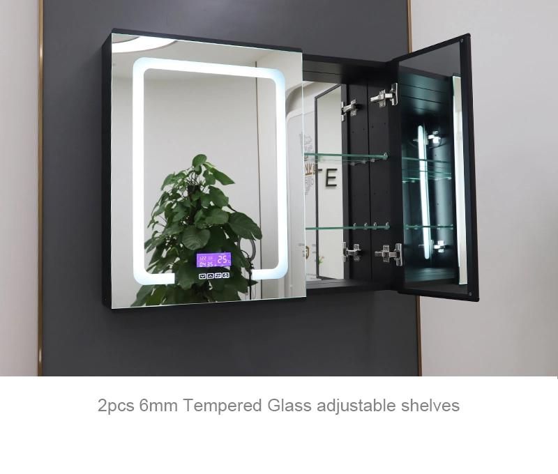 Silver Home Decor Wall Bathroom Furniture Vanity Cabinet LED Mirror