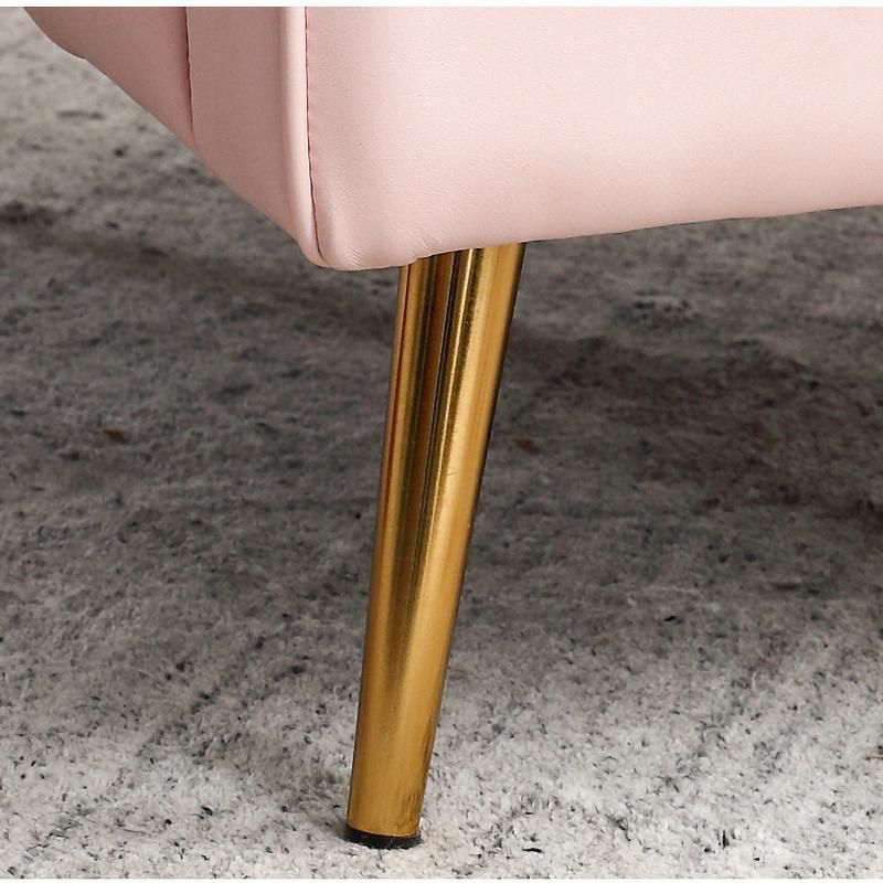 2021 Pink Design New Arrival Modern Metal Legs Leisure Chair