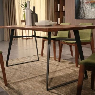 Iron Leg MDF Veneer Table Top Modern Dining Table