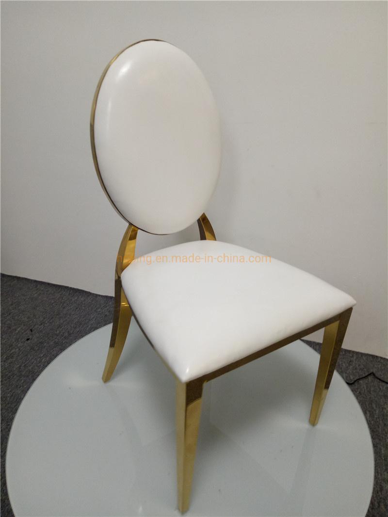 Modern Golden Stainless Steel Luxury Wedding Chair Pink Fabric Round Back Hotel Restaurant Banquet Dining Table Chair