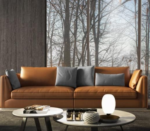 High Quality Factory Sale New Modern Coffee Color Leather Office Sofa Set