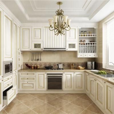 China Manufacturers Modern MDF Wooden Cabinet Furniture Design Luxury Contemporary White PVC Wood Kitchen Cabinets