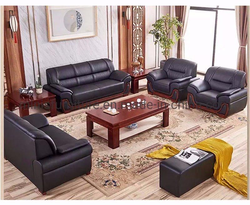 (M-SF37) Modern Office/Lounge/Home Black Leather Sofa Furniture