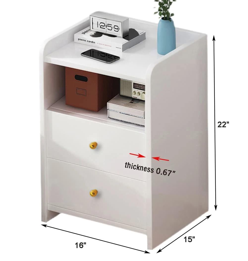 White Nightstand, End Table, Bedside Table, Bedside Cupboard, Bedside Cabinets, Small Spaces Side End Table