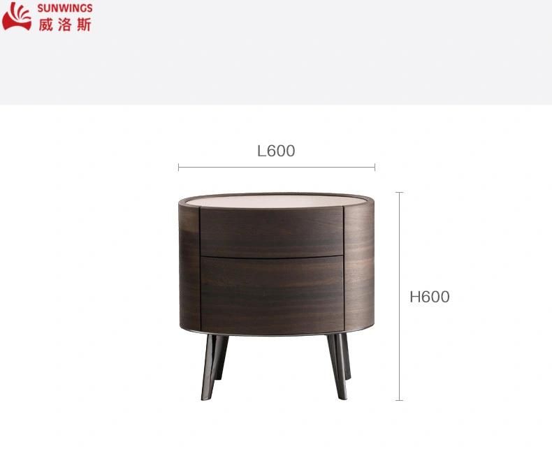 Light and Luxury Unique Design Solid Wood Night Table Furniture for Bedroom