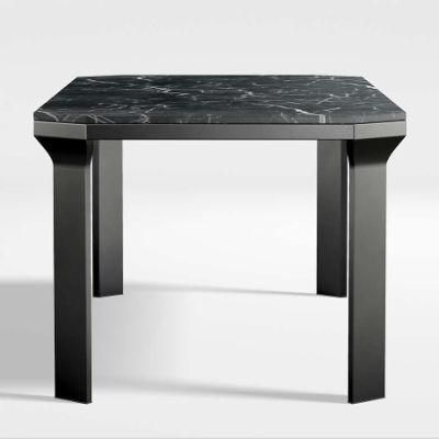 Luxury Modern Dining Room Natural Marble Top Dining Table with Stainless Steel Frame and Legs