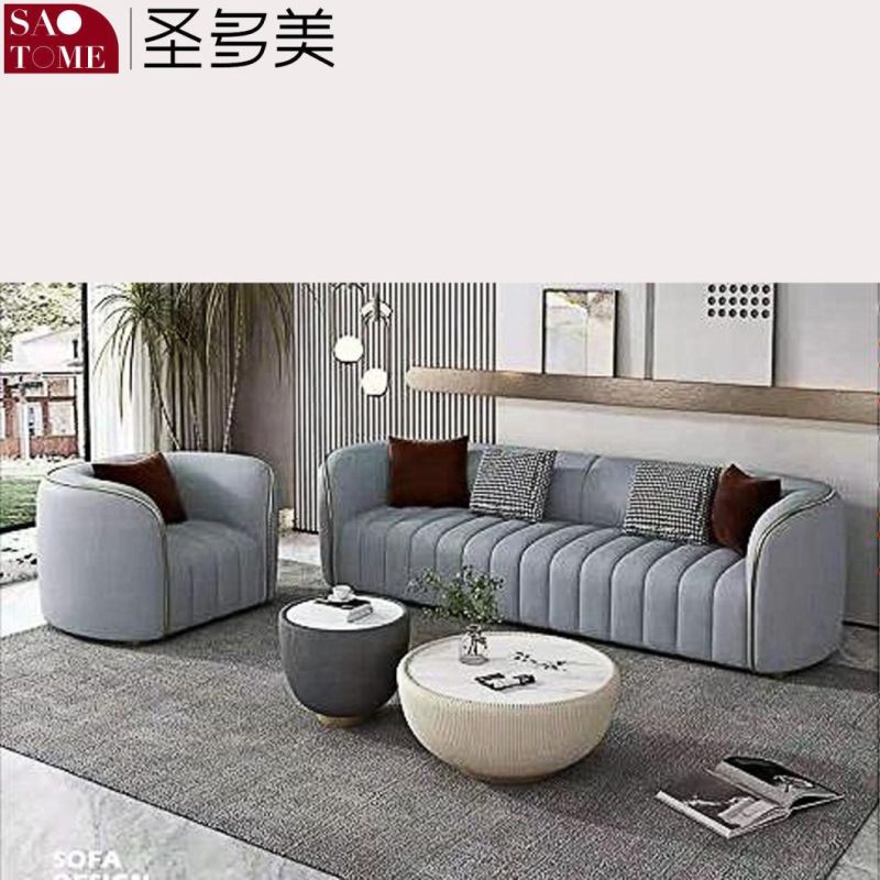 Modern Living Room Furniture Can Be Customized Color Flannel Multi Person Sofa