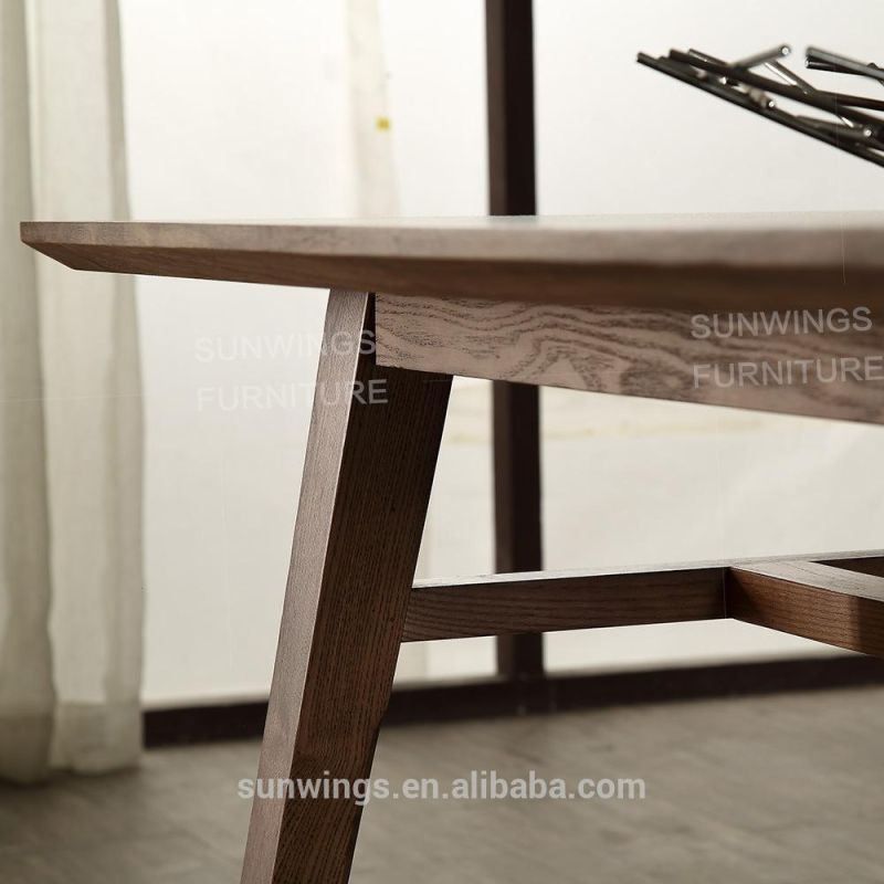 Nordic Wooden Restaurant Furniture Dining Table Promotion Made in China Guangdong Factory