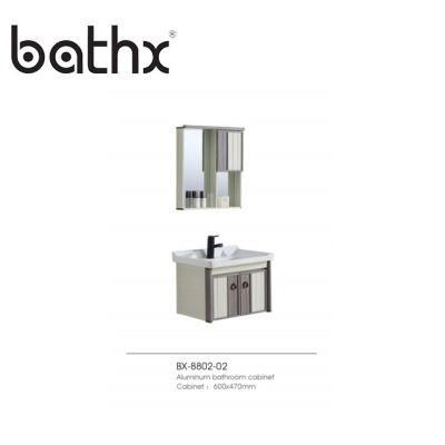 Modern Design Wall-Mounted Space Aluminum Bathroom Cabinet 60cm with Ceramic Basin