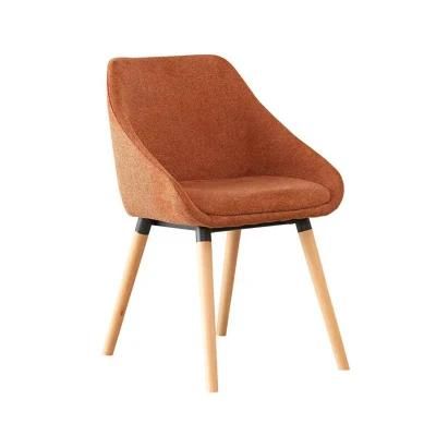 Dining Room Furniture Soft Fabric Seat Modern Colorful Wood Legs Dining Chair