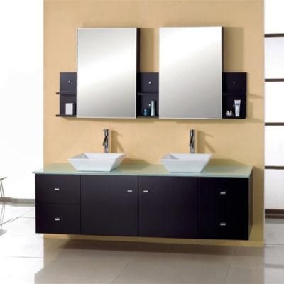 Modern Style Design Bathroom Furniture Cheap Price Luxury Solid Rubber Wood Top MDF Wooden Bathroom Storage Cabinet