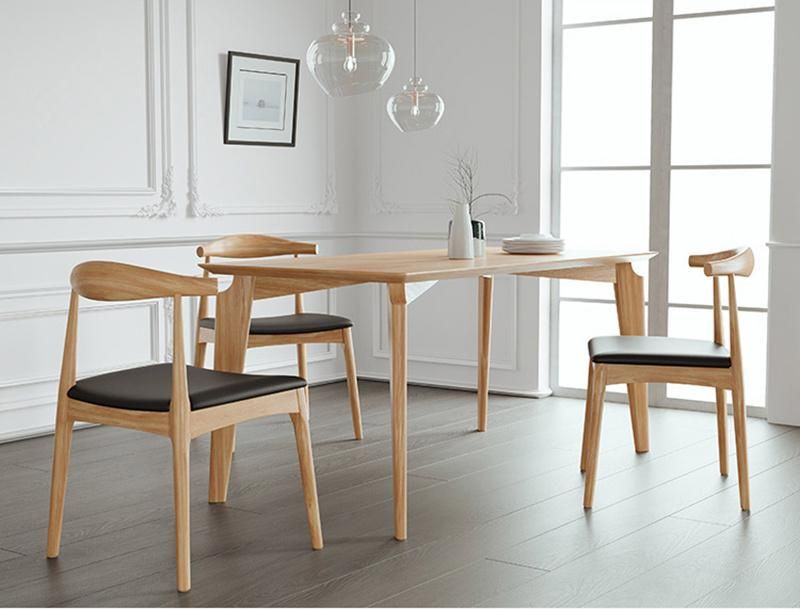 Modern MDF Wood Oak Kitchen Rectangle Dining Table Set