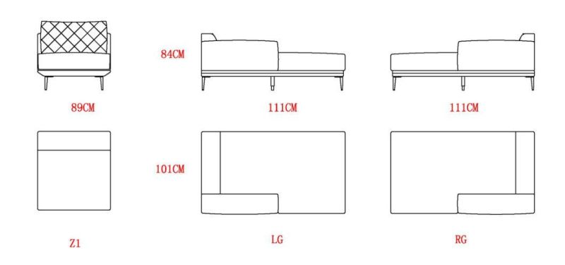 Zhida Home Furniture Factory Villa Living Room Modern Fabric 3 2 1 Sofa Set Modular L Shape Corner Sectional Sofa with Good Quality