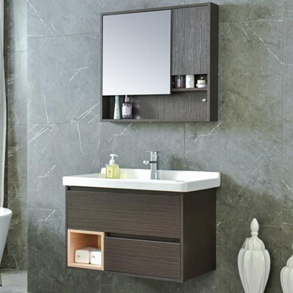 White Modern Hotel Single Sink Sanitary Ware Wall Cabinet Bathroom Vanity