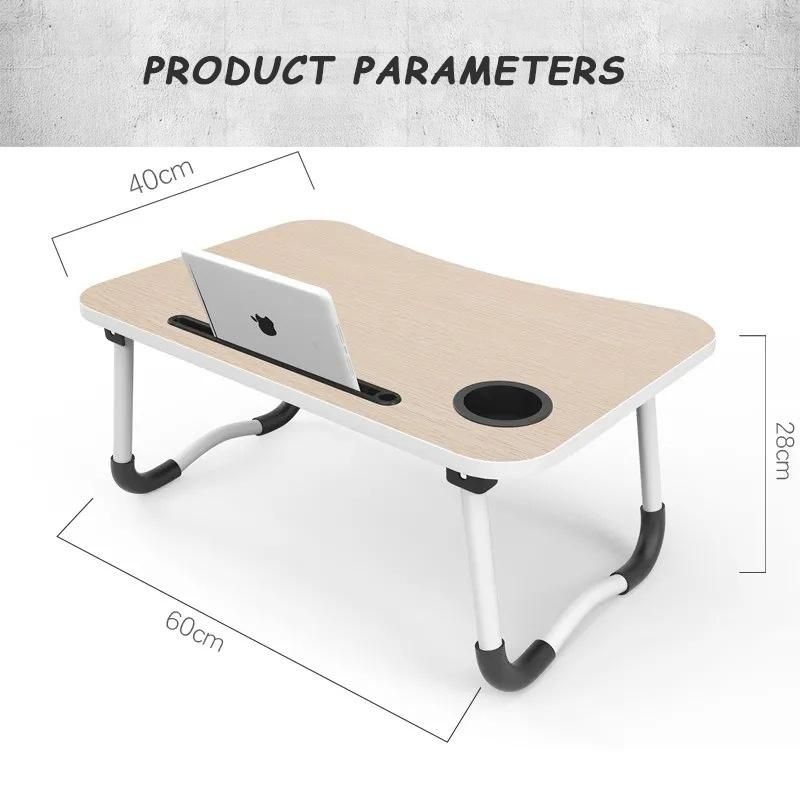 Adjustable Folding Laptop Stand Holder Study Table Desk Wooden Foldable Computer Desk for Bed Sofa Tea Serving