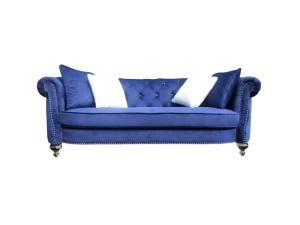 Modern Living Room Sofa Velvet Fabric Button Sofa