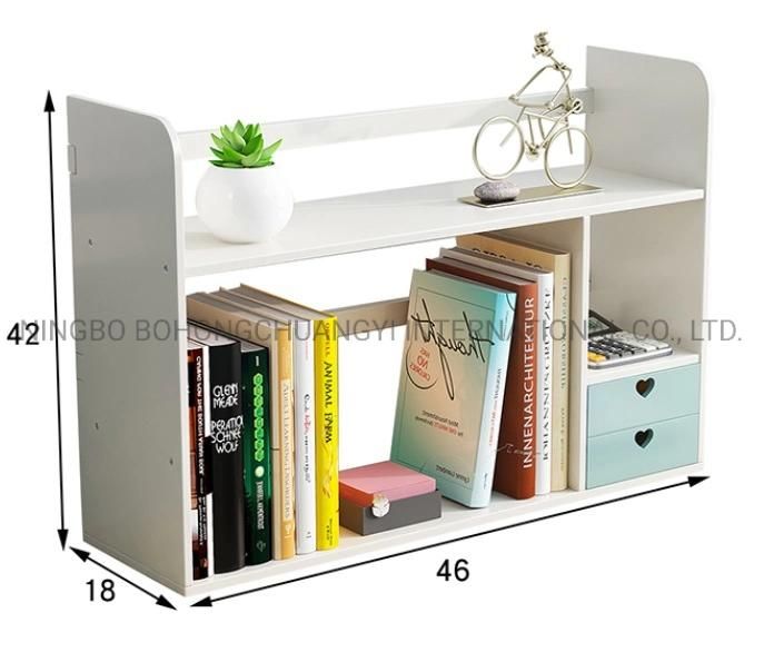 Customized Wooden Desk Organizer Bookcase Bookshelf