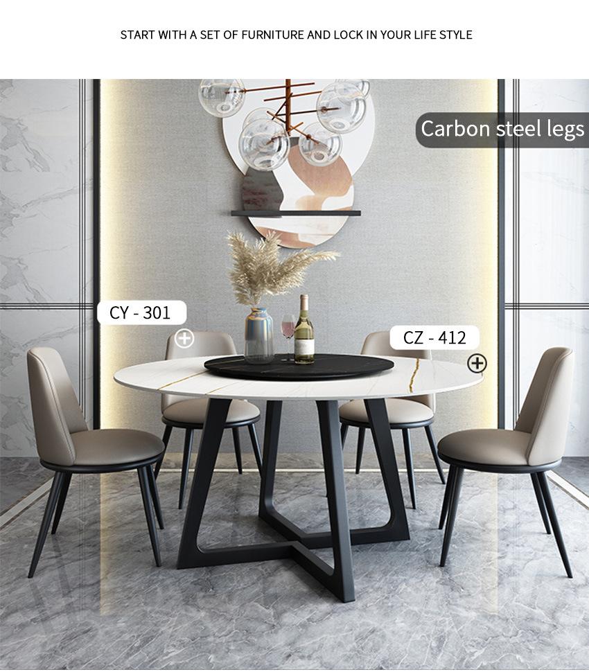 Modern Living Room Furniture Leather Upholstered Metal Dining Chairs
