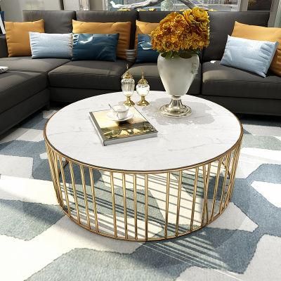 Nordic Wrought Iron Creative Coffee Table Modern Minimalist Living Room Sofa Side Tablemodel Room Furniture Round Marble