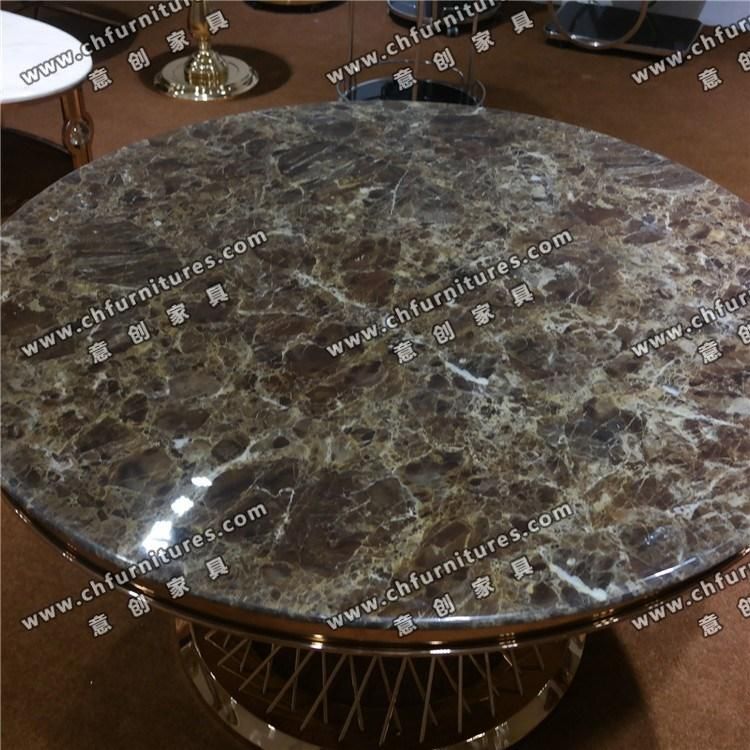 Modern Dining Room Furniture Marble Top Stainless Steel Dining Table Yc-St31