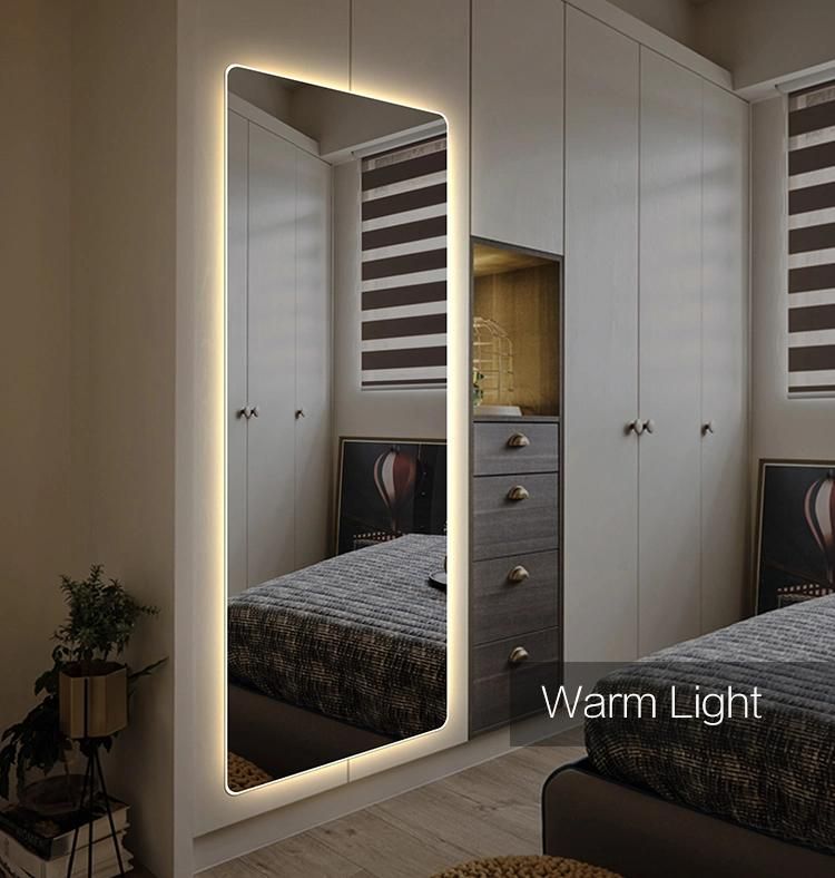 Dressing Room Backlit Lighted Full Length Wall Mount Floor Mirror with LED Lighting