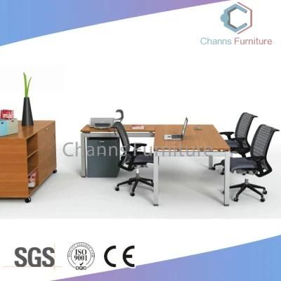 Modern Simple Design L Shape Offfice Table Computer Desk with Metal Legs (CAS-ED31432)