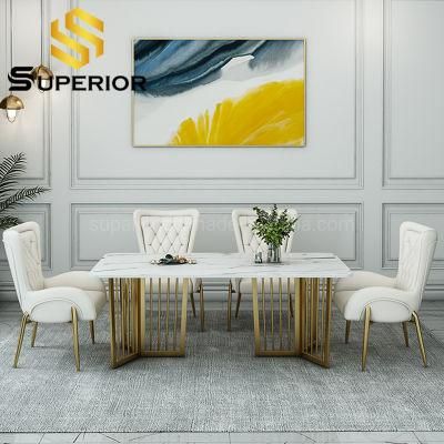 American Style Home Furniture Gold Metal Base Dining Chairs Tables
