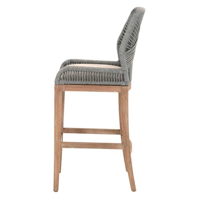 Cross Back Teak Wood Dining Chair with Rope Weaving Back