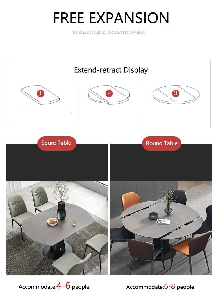 Minimalism Wholesale Dinner Furniture Extended Round Marble Dining Table